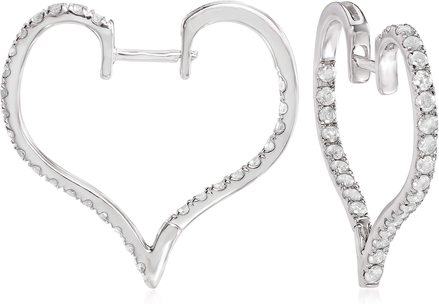 Ross-Simons 1.00 ct. t.w. Diamond Heart Hoop Barbados | Ubuy