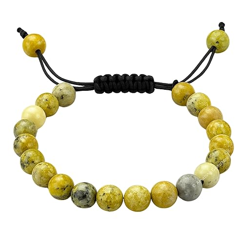 Vista 170 de Amazing Gemstone Yaxaite Bracelet for Women Men's Gifts - Protection Healing Crystal Bracelet - 8mm Gemstone Beaded Adjustable Bracelet Pulseras