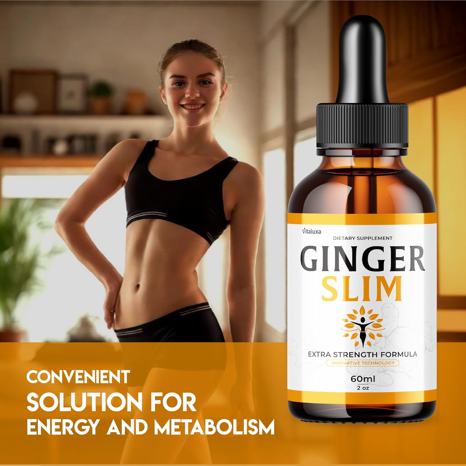 (3 Pack) Ginger Slim Drops, GingerSlim Droppers Supplement Official Premium Formula, Ginger Slim All Natural Liquid Support Advanced Maximum Strength Formula Healthy Wellness Drops Reviews USA (6oz)