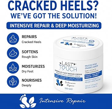 Miracle Cracked Repair Foot Care Cream for Dry Cracked Heels and Feet - Relief for Worn, Callused Feet - Athletes Foot Cream for Soft and Smooth Feet
