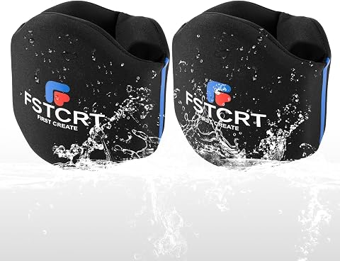 2 Pcs Foam Aquatic Cuffs Exercise Equipment, Water Aerobics Float Ring with Adjustable Webbing, Pool Exercise Workout Set, Water Ankle Ring for Adults