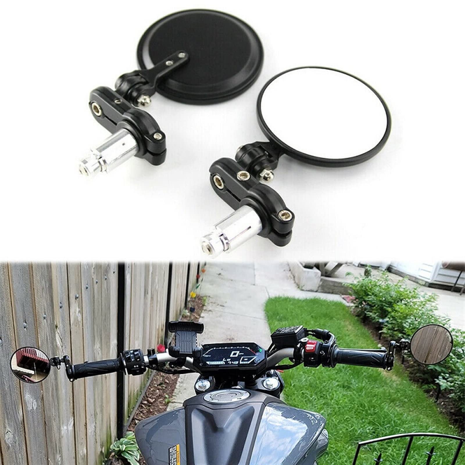 Espejos laterales Espejos Laterales Del Espejo Del Extremo Del Manillar De La Motocicleta Compatible Con Yamaha Para Virago Para Warrior Para Royal Star Para XT660 Para WR250 Para WR125 Para XT125