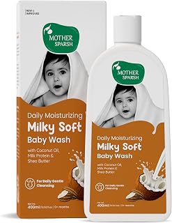 Mother Sparsh Milky Soft Baby Body Wash - 400ml | With Milk Protein & Coconut Oil | pH Balanced & Paraben free Natural Bab... Price In India