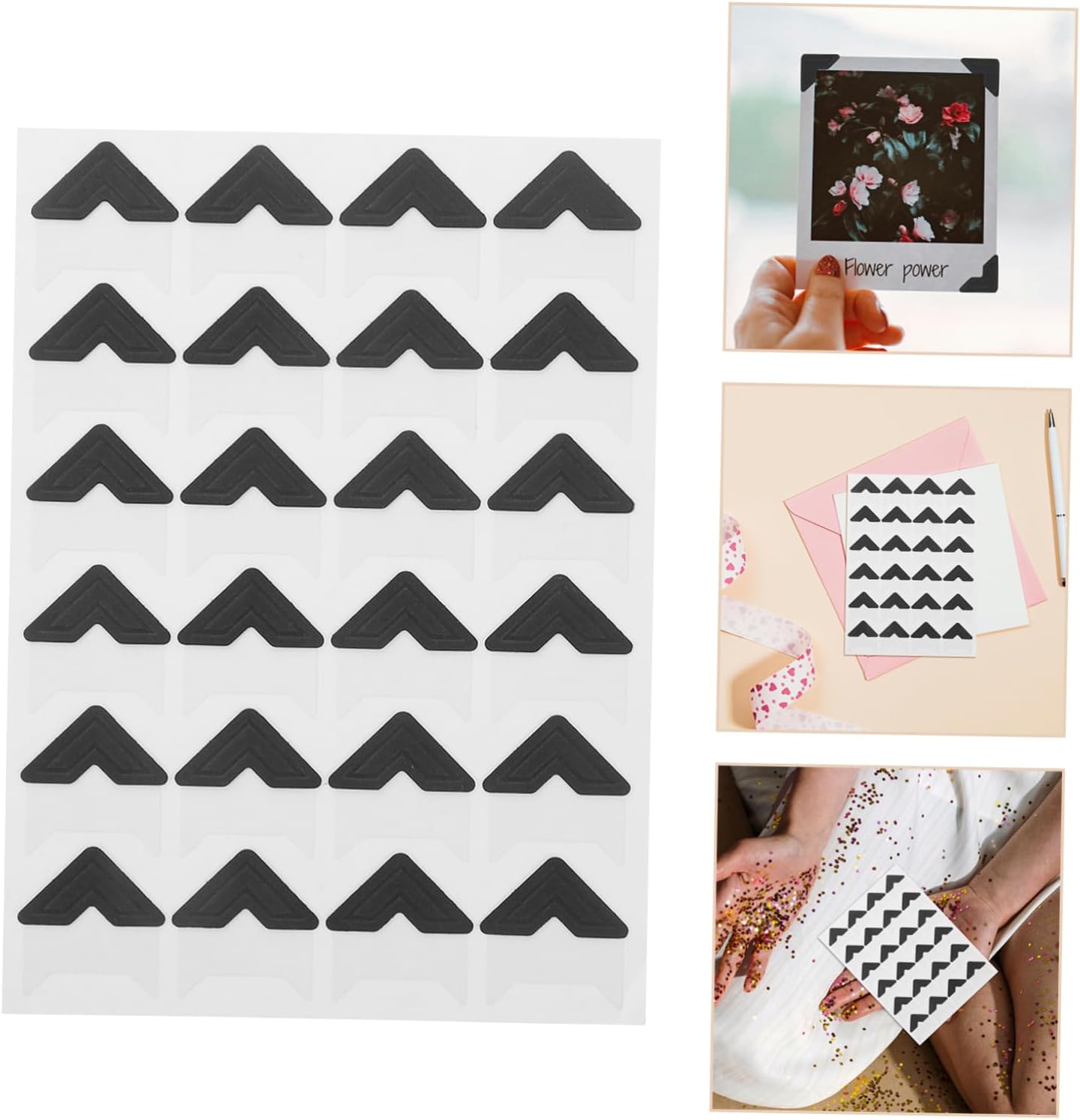 TEHAUX 240pcs Photo Corners Sticker Set Self-Adhesive Scrapbook Corners for Linen Journaling DIY Picture Mounting