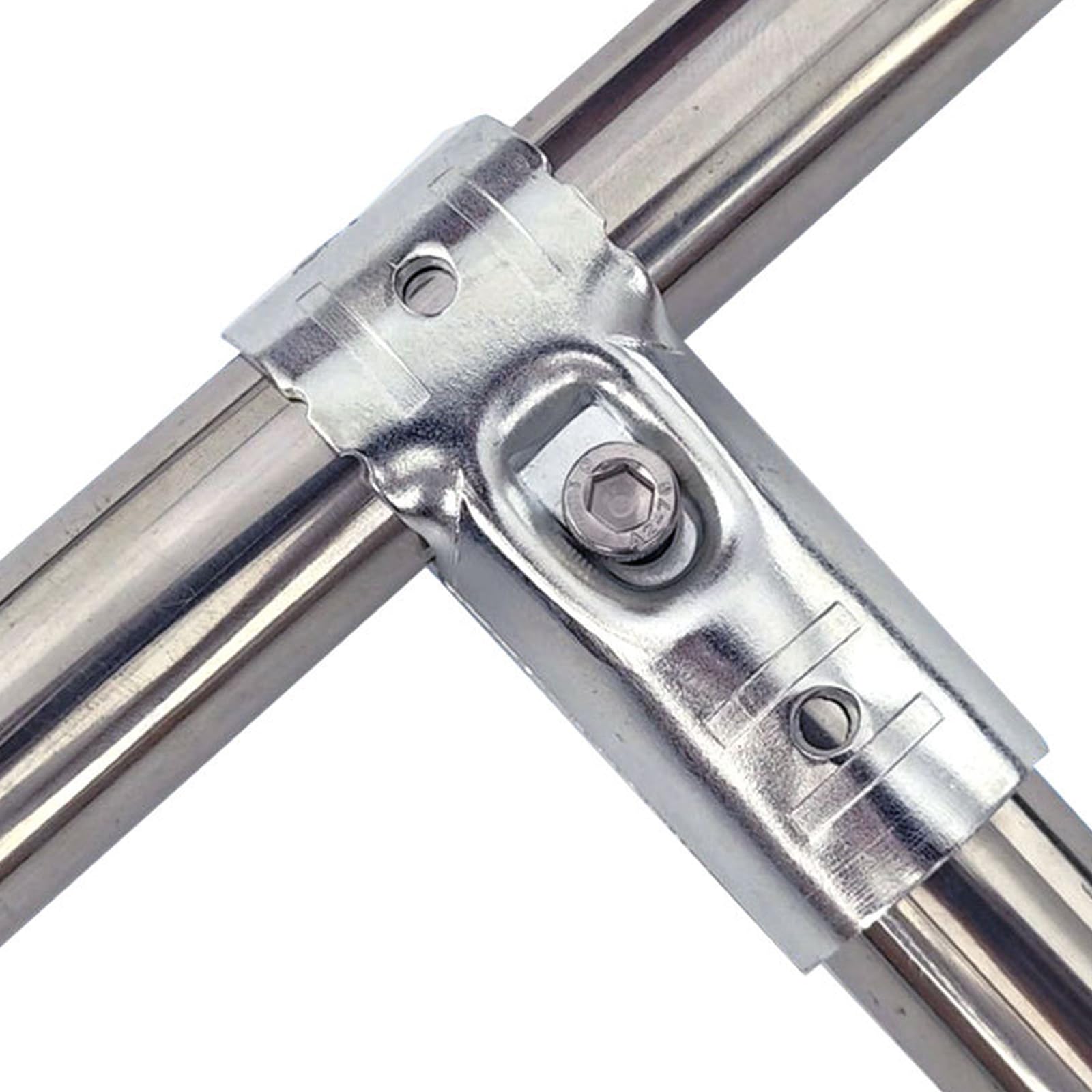 T-Rohrschellen, robuste verzinkte Stahlverbinder mit Schrauben und Muttern, Kettenglied-Zaun-Eckbefestigung, Endschiene, T-Klemme, passend für 32 mm Außendurchmesser, 12 Stück