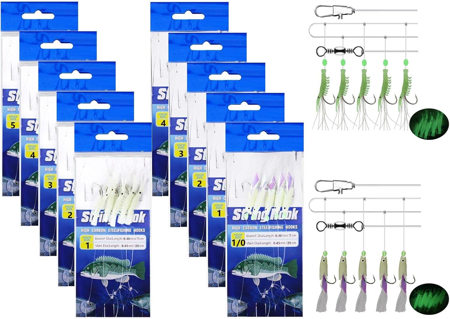 Drchoer Sea Fishing Rigs, Mackerel Feathers, 10-Pack, photo 5 of 5