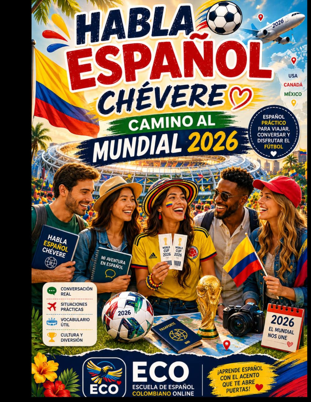 Habla Español Chévere: Camino al Mundial 2026: Aprende español con historias, vocabulario y conversación
