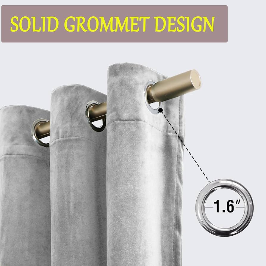 Amazon｜Timeper シルバーグレーベルベット遮光カーテン - 長さ