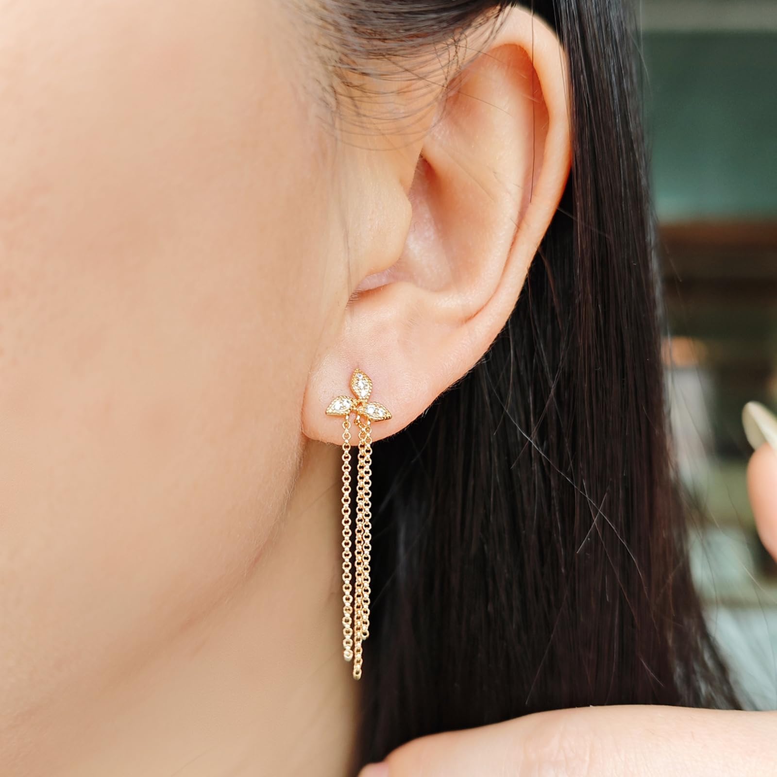 Pendientes de gota Oro rosa Mujer