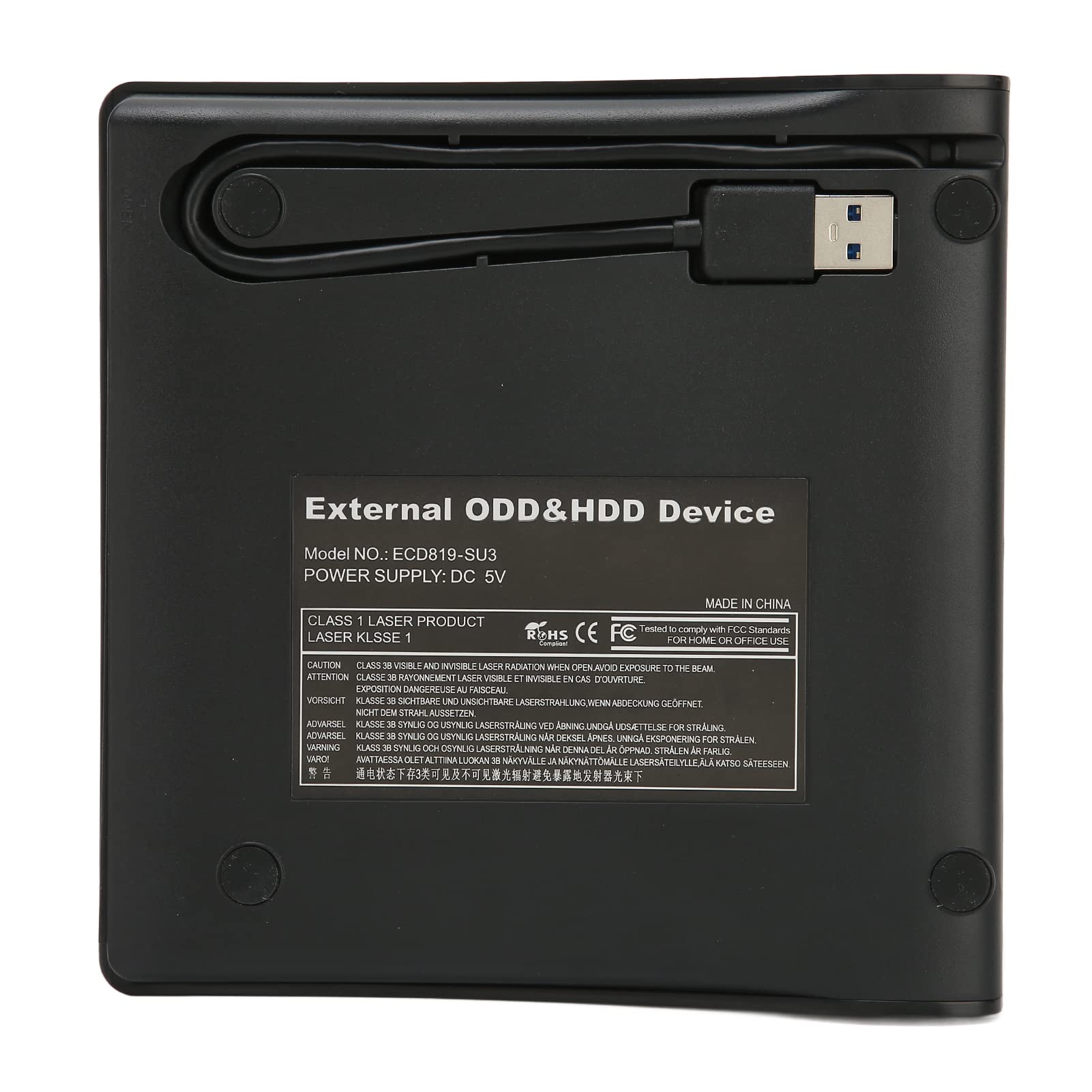 Zewnętrzna Obudowa Napędu DVD, Ul Ra Slim USB3.0 SA A USB 3.0 Napędy CD Optyczny Plastyk Ic do Przenośnego Biurka Opcjonalna Nagrywarka ROM Nie Ma Ebooka Płyta 9,5 Mm Czarna