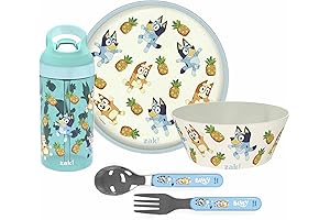 zak! Plates: Bluey 5-Piece Dinnerware Set for Kids