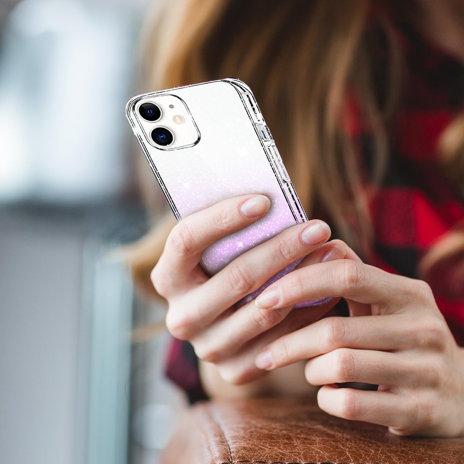 Glitzer-Hülle Für IPhone 11 – Transparent Mit Glitzer, Stoßfest, Unterstützt Kabelloses Laden