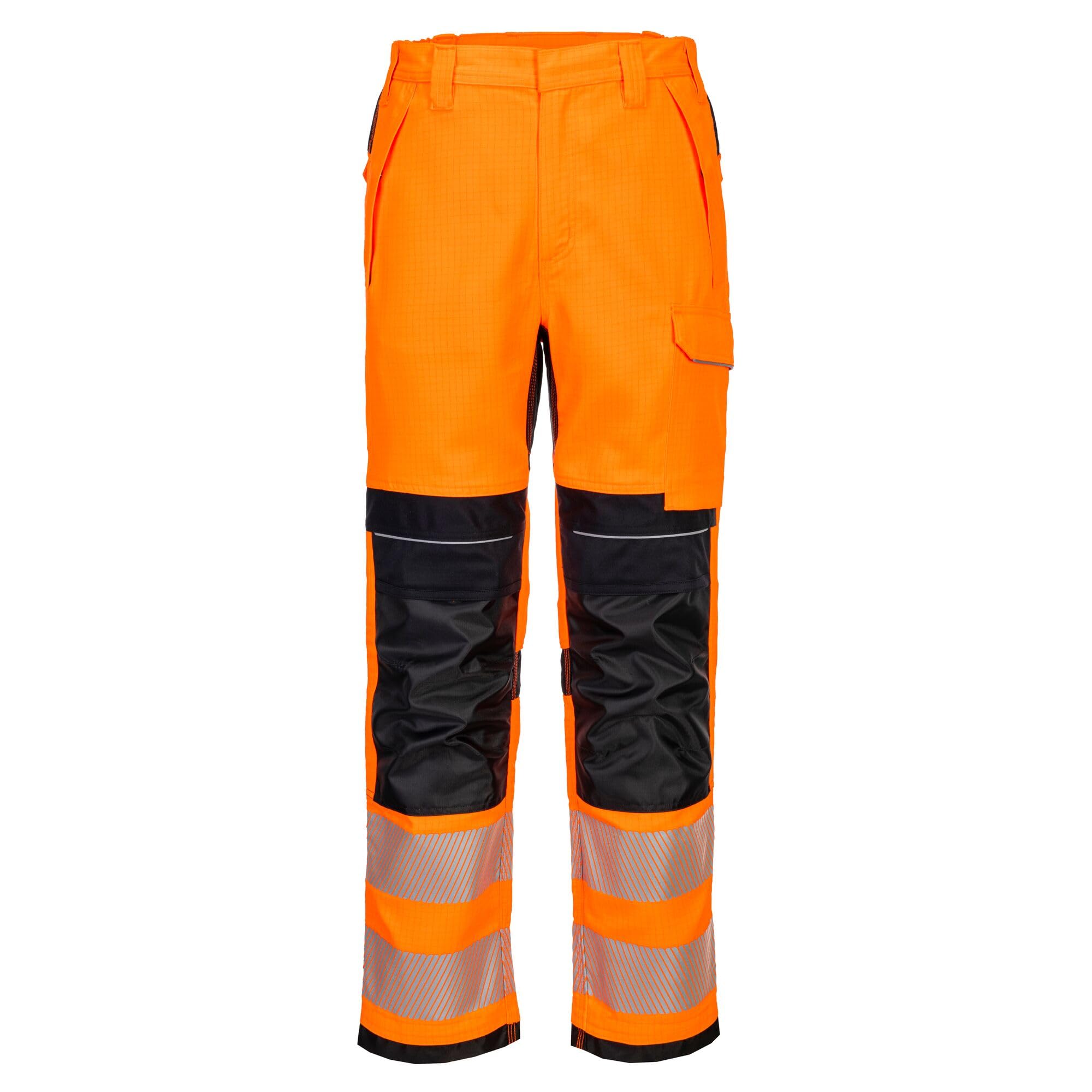 Portwest FR414 PW3 FR HVO Work Trousers Orange/Black Waist: 34" I