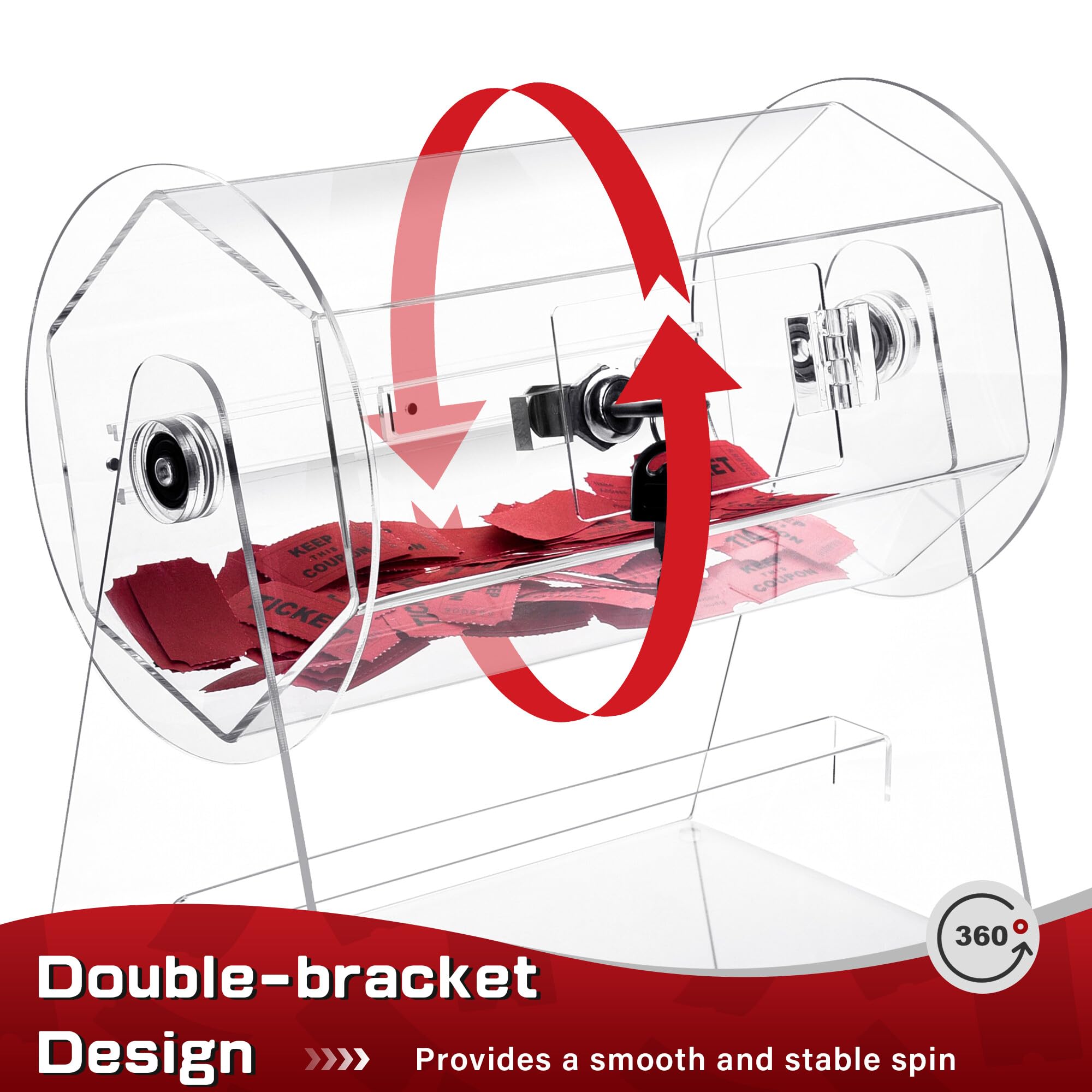 Transparent Raffle Box Snapklik.com : Acrylic Raffle Drum, Transparent Raffle Ticket Spinner ...