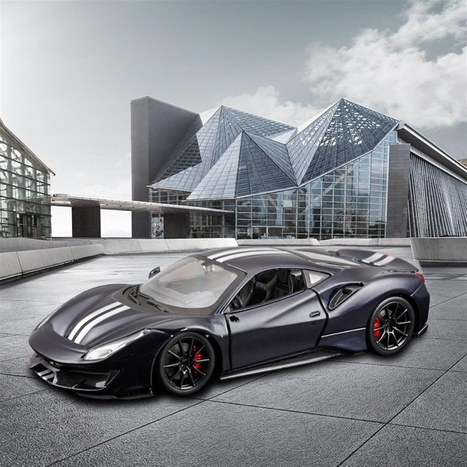 1:24 488 Pista Sports car Simulation Alloy Model red(488 Dark Blue)