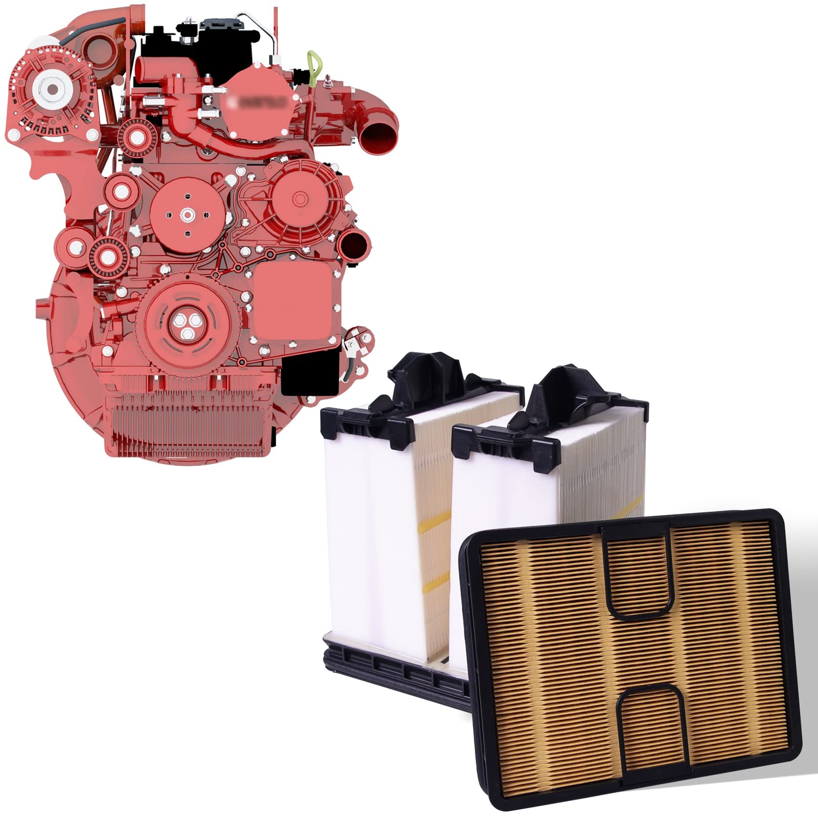 Photo 1 of MIKODA Direct Flow Primary Air Filter Element Compatible with Cummins QSF2.8, QSF3.8, QSB4.5 Clean Filtration Engines AF55020 PA31004 70024177 46595499 5283826 40050400128