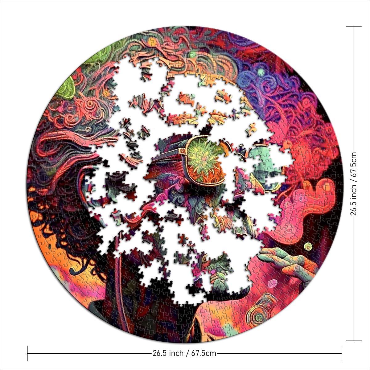 Puzzle Rotondo 1000 Pezzi Cibo Delizioso: Sfida Creativa Per Adulti E Bambini, Diametro 67,5 Cm - Arte Da Parete