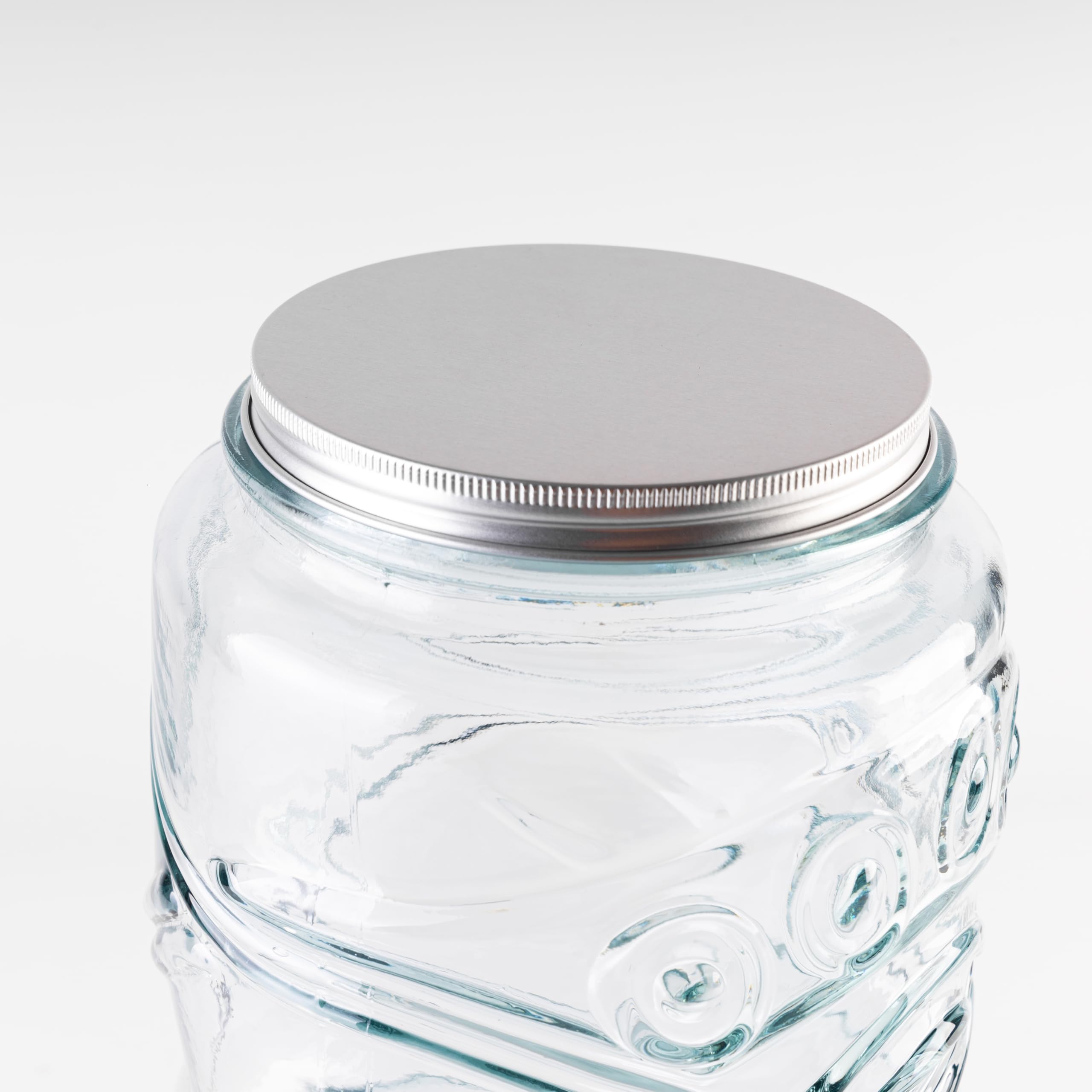 Dispensador de bebidas Tiki + 2 vasos. Jarra agua cristal 100% reciclado con grifo 6L. Recipiente de vidrio estilo tiki con tapa y cierre giratorio. Agua mojito vino sangria
