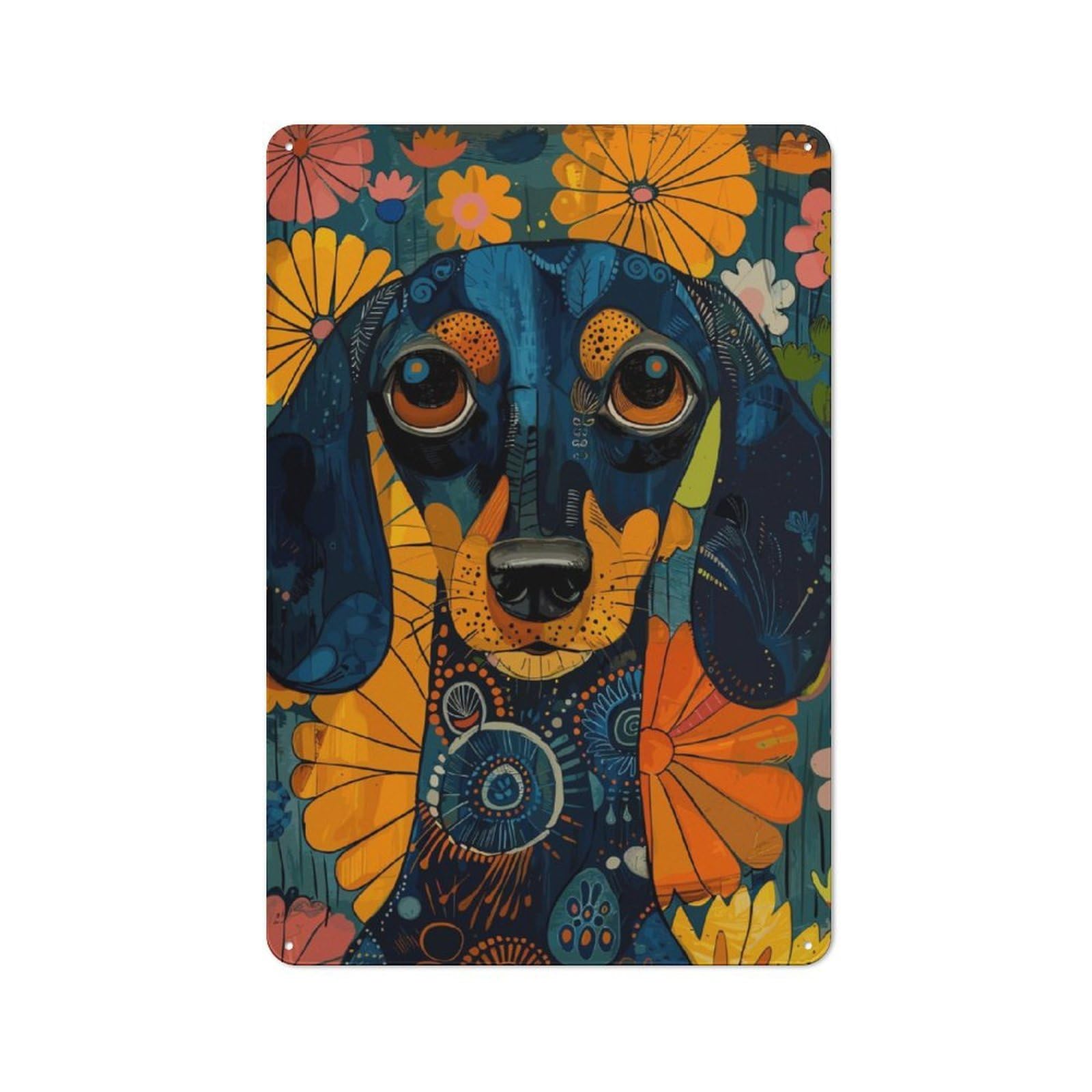 Junmoney Dachshund Vintage Tin Sign 30X20cm For Garden Room Or Summerhouse, For A Newly Organised Room And Metal Sign Display