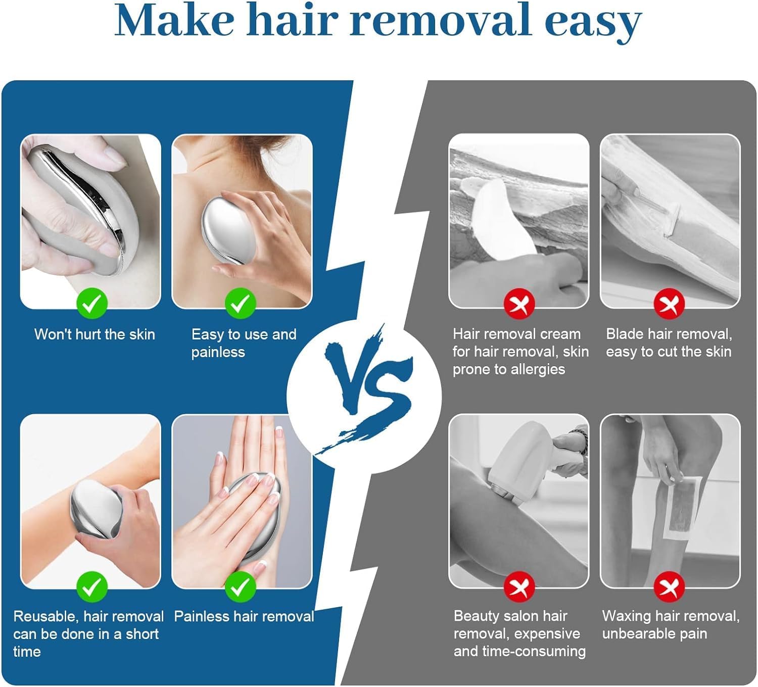 C2SK 5-Year Warranty Crystal Hair Remover/Eraser for Women and Men for Painless Hair Remover Tool for Full Body, Bikini, Arms,Legs for All Types of Skin 4