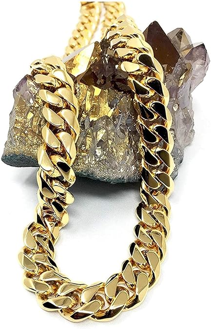 Goldマンページ Japan Style Cuban Chain 18k gold 4mm