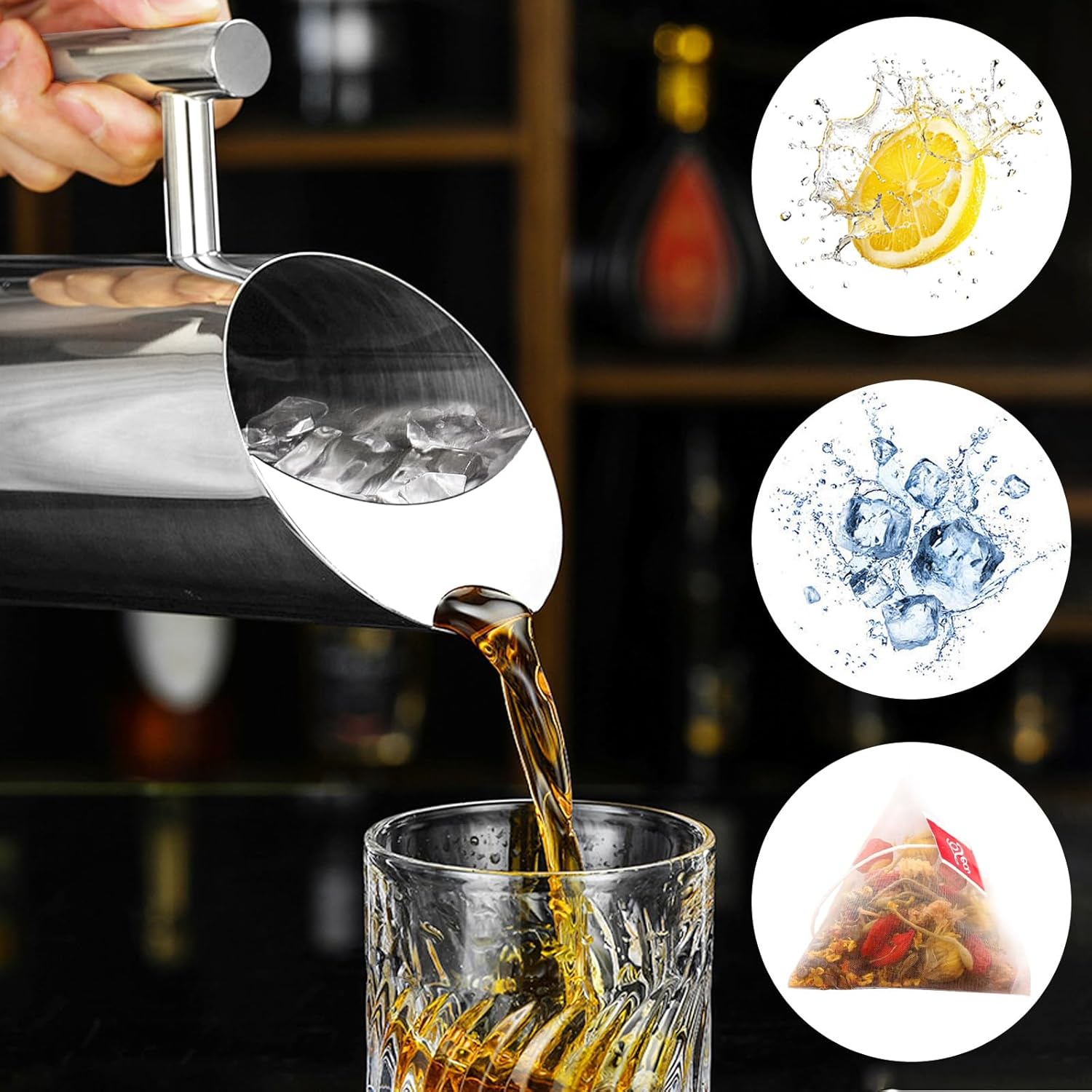 Water Pitcher, 1.5L/53 oz Metal Stainless Steel Water Jug with Ice Guard Pitcher with Cup Brush, Ergonomic Handle and Leak Proof, for Various Drinks, Fruit Tea, Cocktails and Iced Coffee (Silver) - Image 4