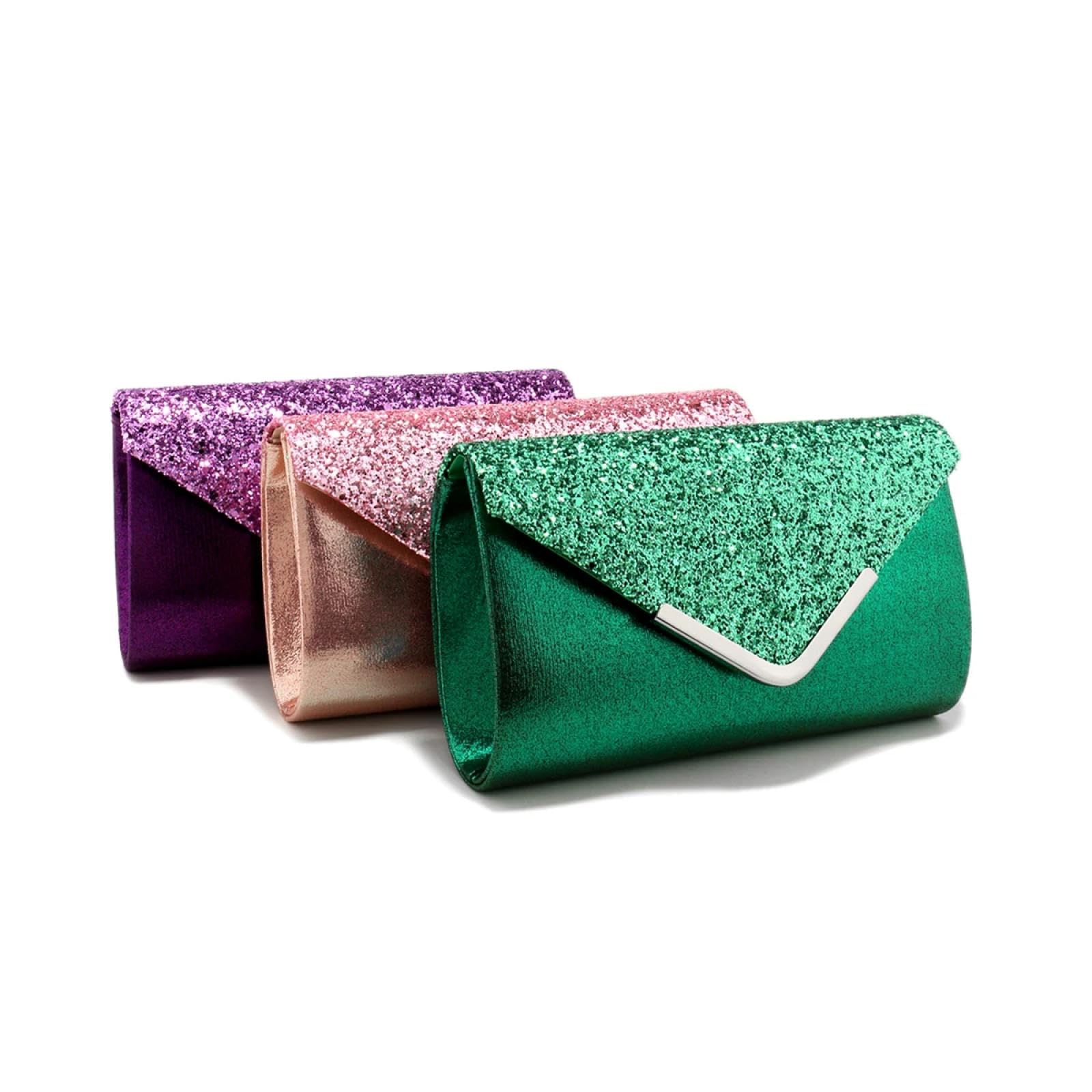 Abendtasche Damen Clutch Metall Kette Abend Taschen Pailletten Glitzer Mode Lady Umschlag Party Hochzeit Handtaschen Mädchen Handtaschen