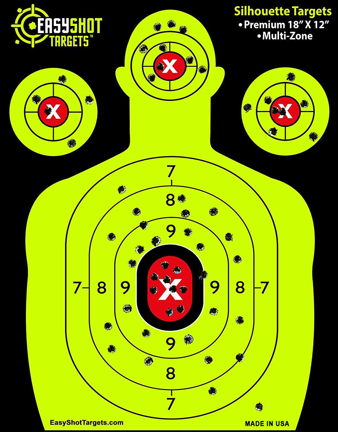 EASYSHOT Shooting Targets – 18 x 12inch Targets Highly Visible Neon ...