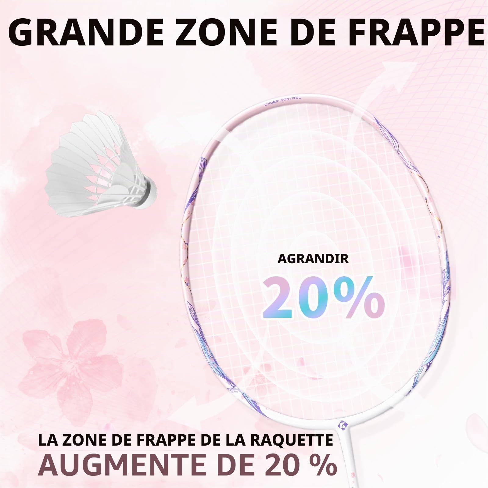 4U Pro Raquette de badminton professionnelle en fibre de carbone avec housse et poignée de rechange, raquette de badminton légère pour adultes, jeux de plein air, gym, exercice