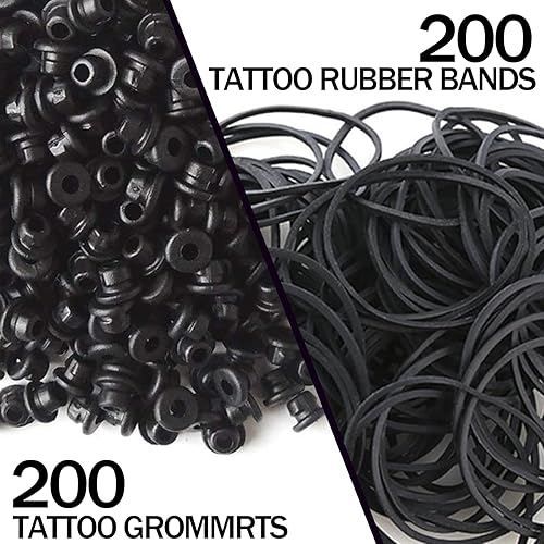 Miniatura 2 de 400 bandas de goma y pezones de ojales, 200 pezones de ojales y 200 bandas de goma elásticas, ojales elásticos para piezas de máquina