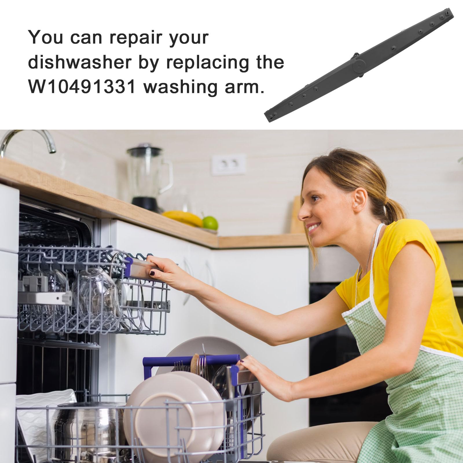 W10491331 Geschirrspüler-Sprüharm Ersatzarm kompatibel mit Whirlpool, Amana, Ikea Geschirrspüler-Teilen ersetzt WPW10491331, 2312843, PS11755592