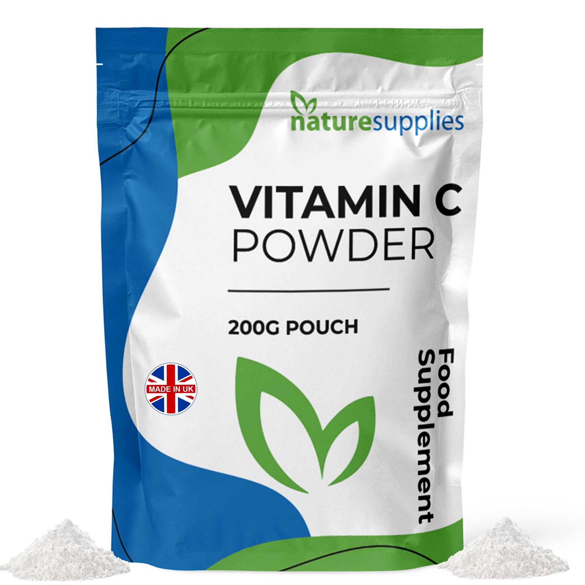Vitamin C Powder 200g Ascorbic Acid UK Non GMO - Pharmaceutical Grade, Highly Concentrated No Chemicals in Our Supplements - Suitable for Vegans - Naturesupplies