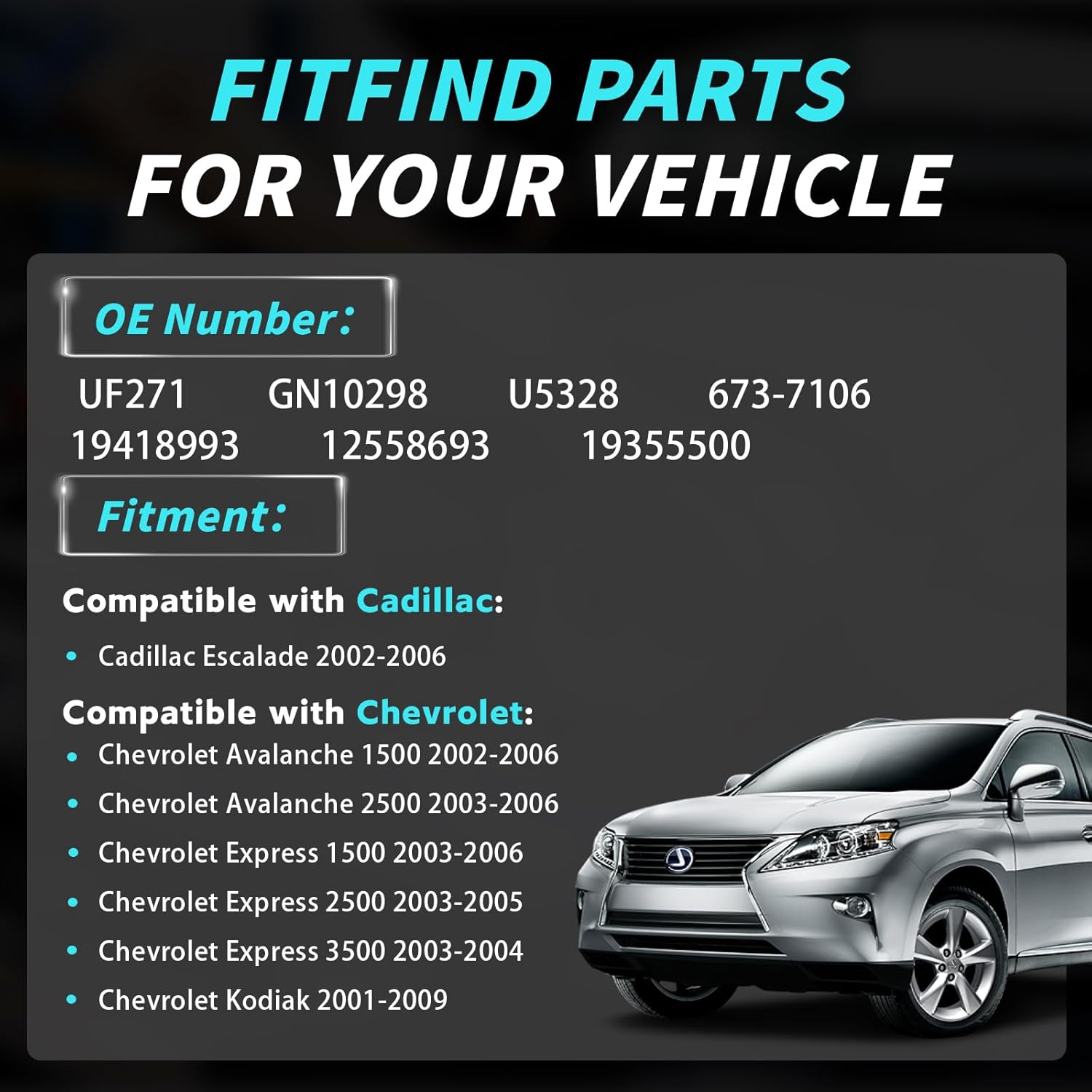 Set of 8 Ignition Coils Pack UF271 19355500 with 8 Iridium Spark Plugs & 8 Spark plug Wire Set Compatible with Buick Escalade ESV EXT Chevrolet Express Silverado Suburban 1500 2500 3500 HD Classic V8