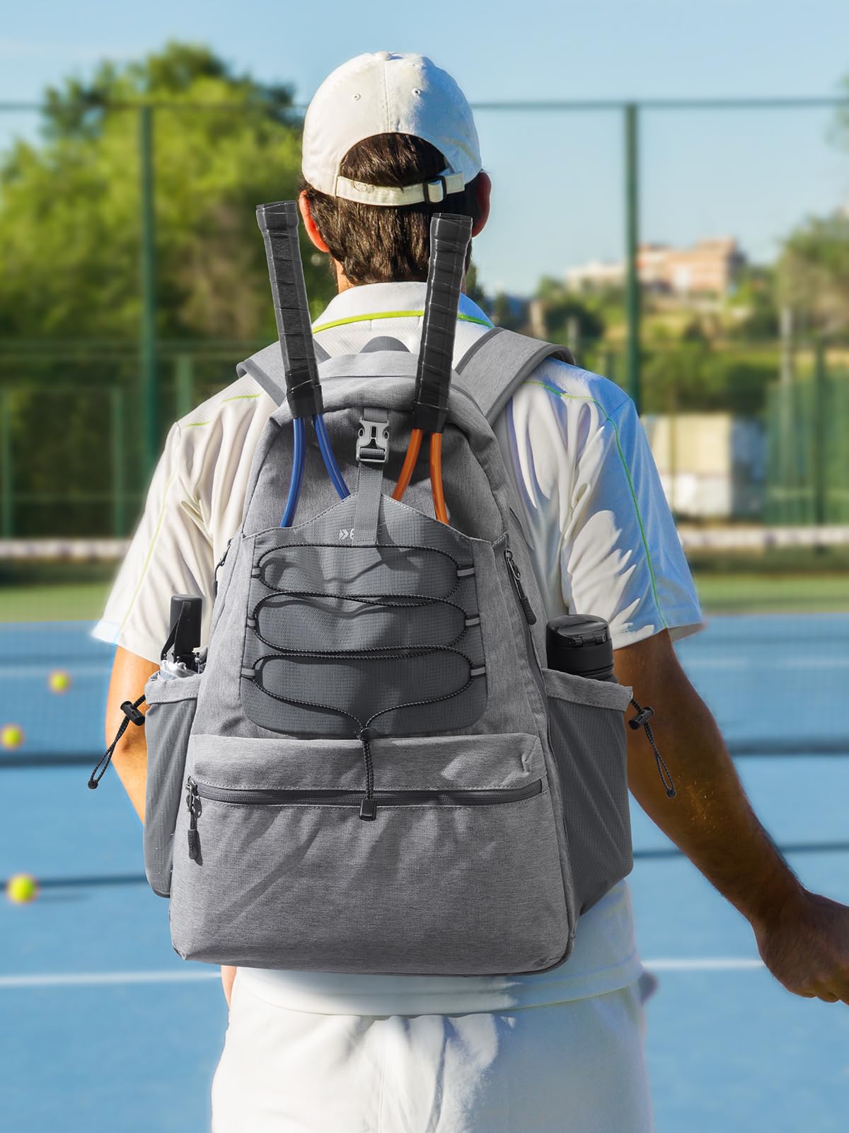 G4Free Sac de Tennis, Sac à Dos de Tennis pour Homme et Femme, Grand Sac de Pickleball, Peut contenir 4 Raquettes avec Compartiment à Chaussures
