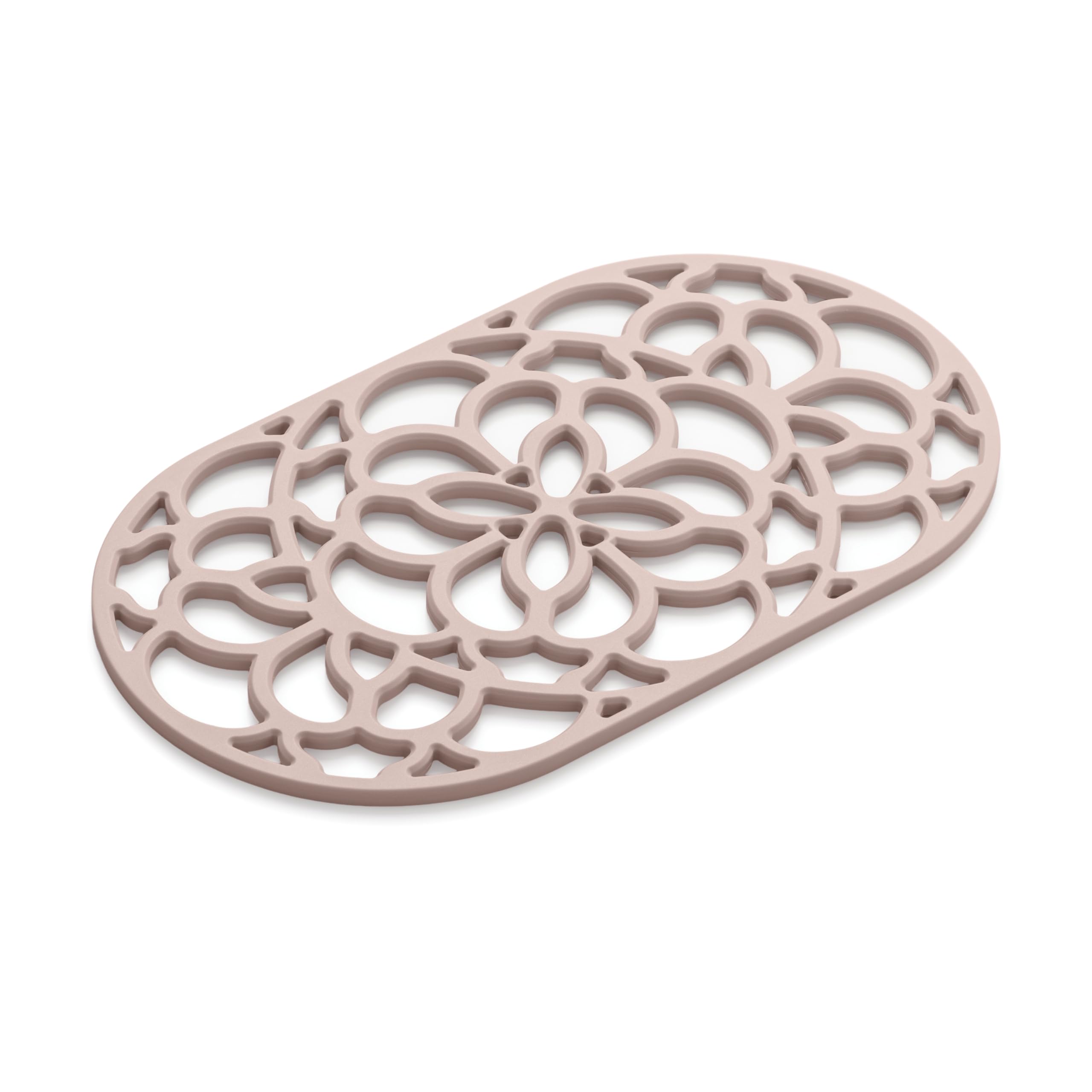 Zeal Large Silicone Trivet Mat Kitchen Worktop Protector for Hot Pots & Pans (32 x 18 cm) – Heat Resistant Non-Slip Oval Trivet (Rose Pink)