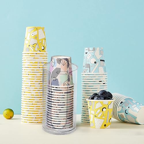 Miniatura 9 de Lamosi Paquete de 300 tazas de papel de 3 onzas tazas de baño desechables con margaritas tazas para enjuague bucal mini tazas de papel para fiestas