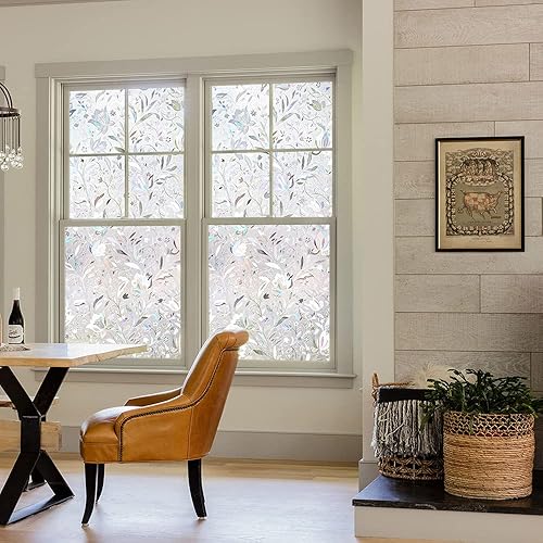 Miniatura 4 de Kromapolis Película de privacidad para ventana, cubierta de vinilo para ventanas, película decorativa de vitral, película de privacidad esmerilada