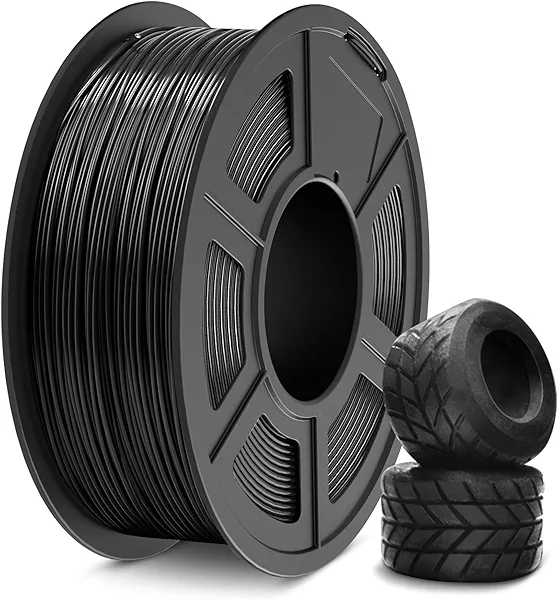 SUNLU TPU 3D Printer Filament 1.75mm, High Speed 95A TPU Filament, 1KG Flexible 3D Filament for Fast Printing, Dimensional Accuracy +/- 0.03mm, Suitable for Most FDM 3D Printers. (Black)