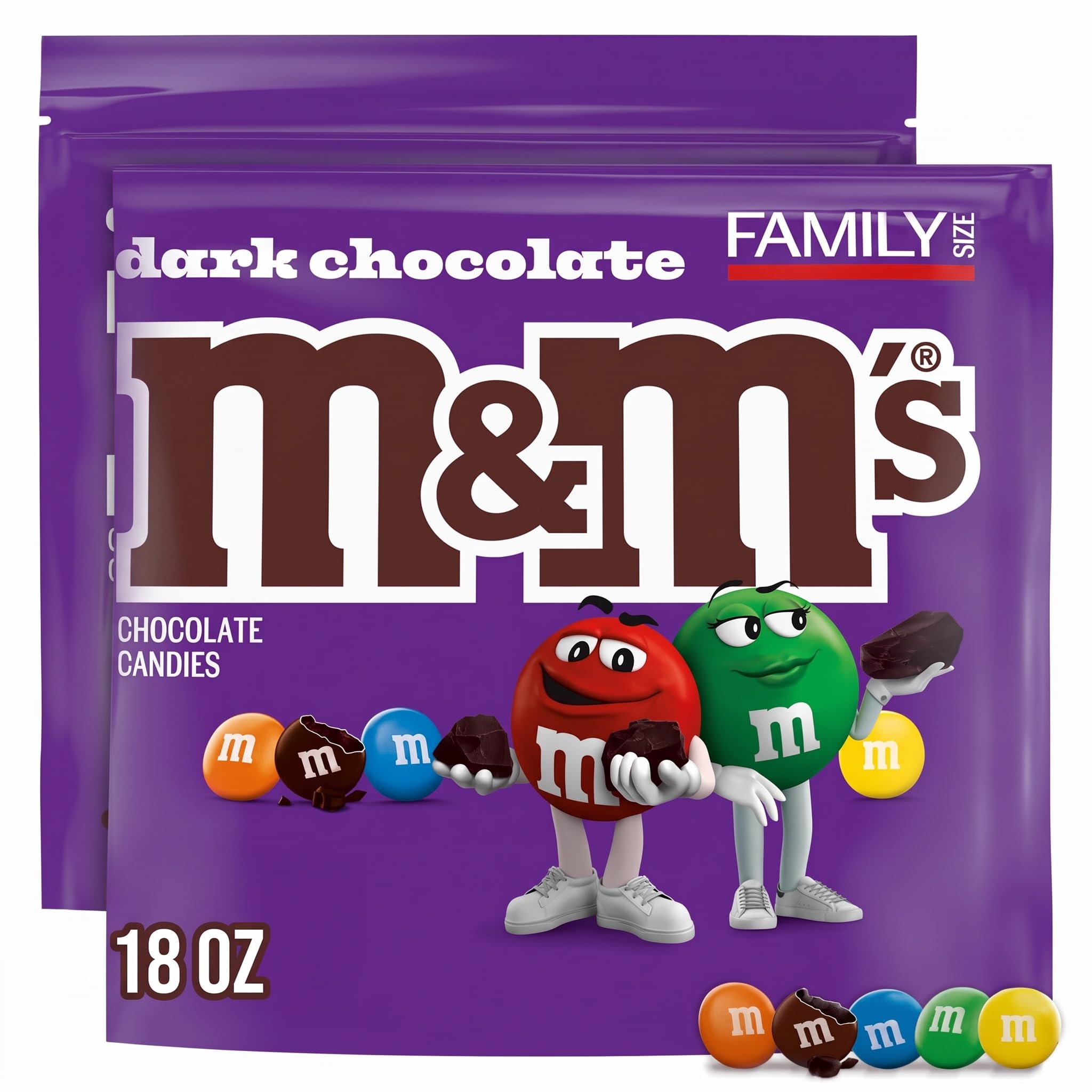 Dark Chocolate Candy by M&M's – 18 Ounce (Pack of 2), Multicolored, Model 00040000580065
