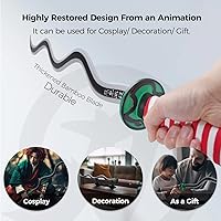 Vista 2 de Cold Blade Demon Katana - Réplica de anime de 41 pulgadas con cinturón y soporte, espada duradera perfecta para cosplay, espada Nichirin con diseño