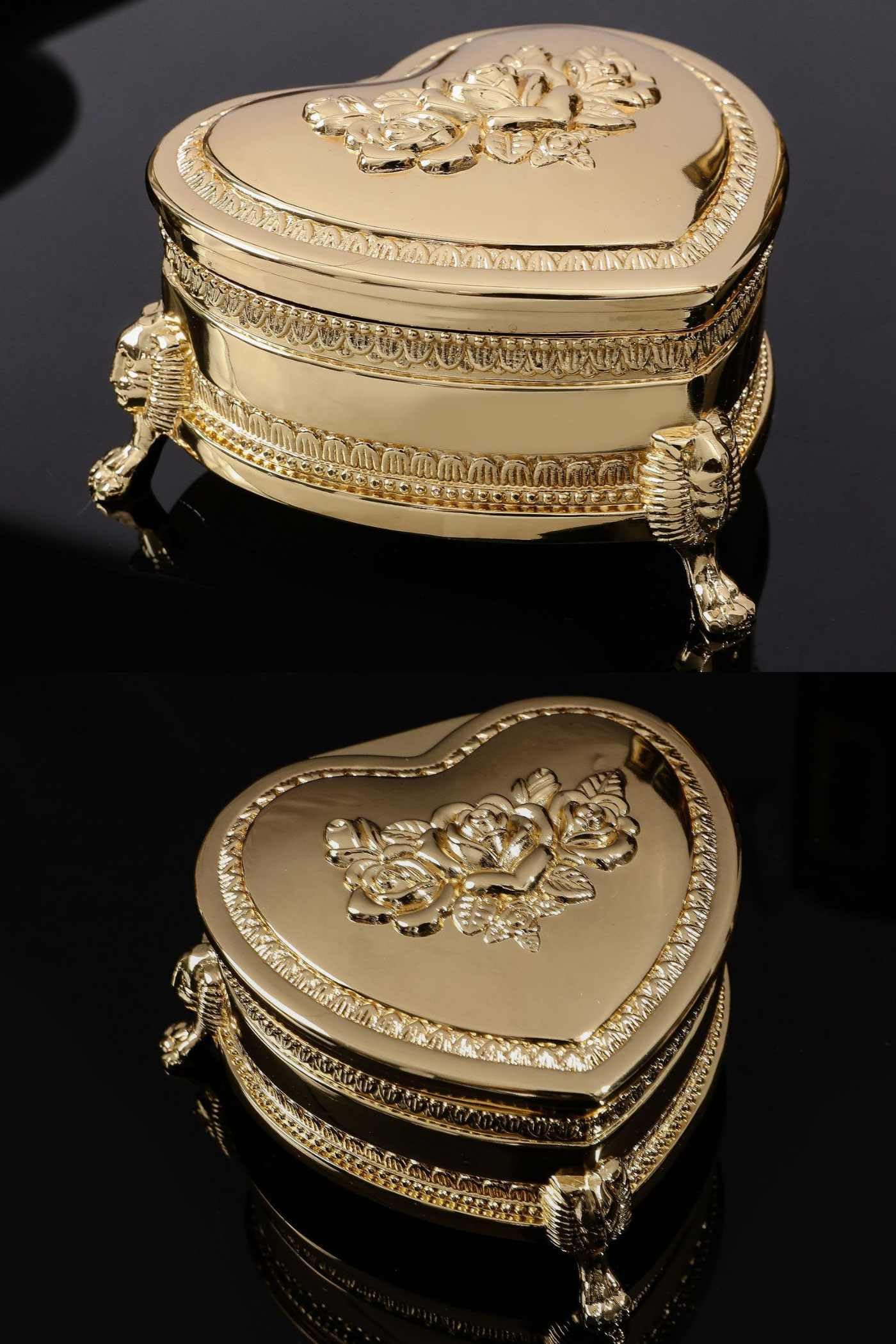 LoW9様専用 アンティークハート型＋8角ジュエリーボックス2点セット