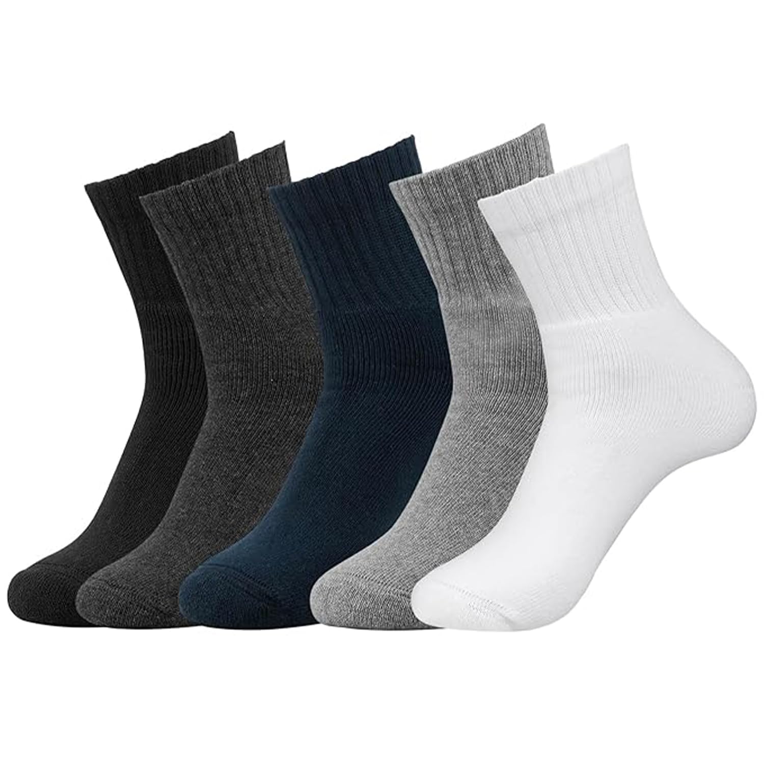 5 Pairs Ankle Socks for Men & Women – Breathable Cotton Crew Athletic Sports Socks Multipack – Comfortable Running, Walking & Casual Wear Socks – Freesize-image-17