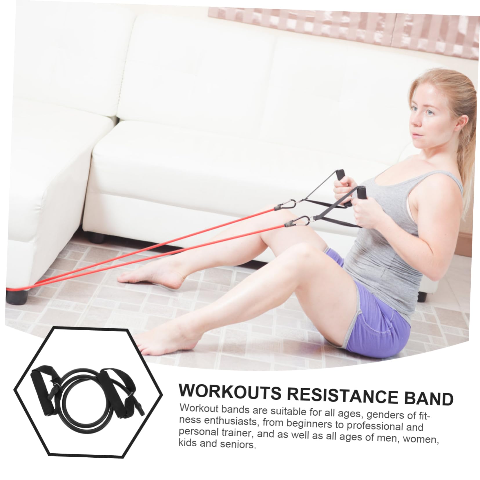 BESPORTBLE 3 Fasce Elastiche Per Esercizi Fasce Di Resistenza Con Maniglie Corde Per Esercizi Per Yoga Allenamento Della Fasce Con Ancoraggio Per Porta