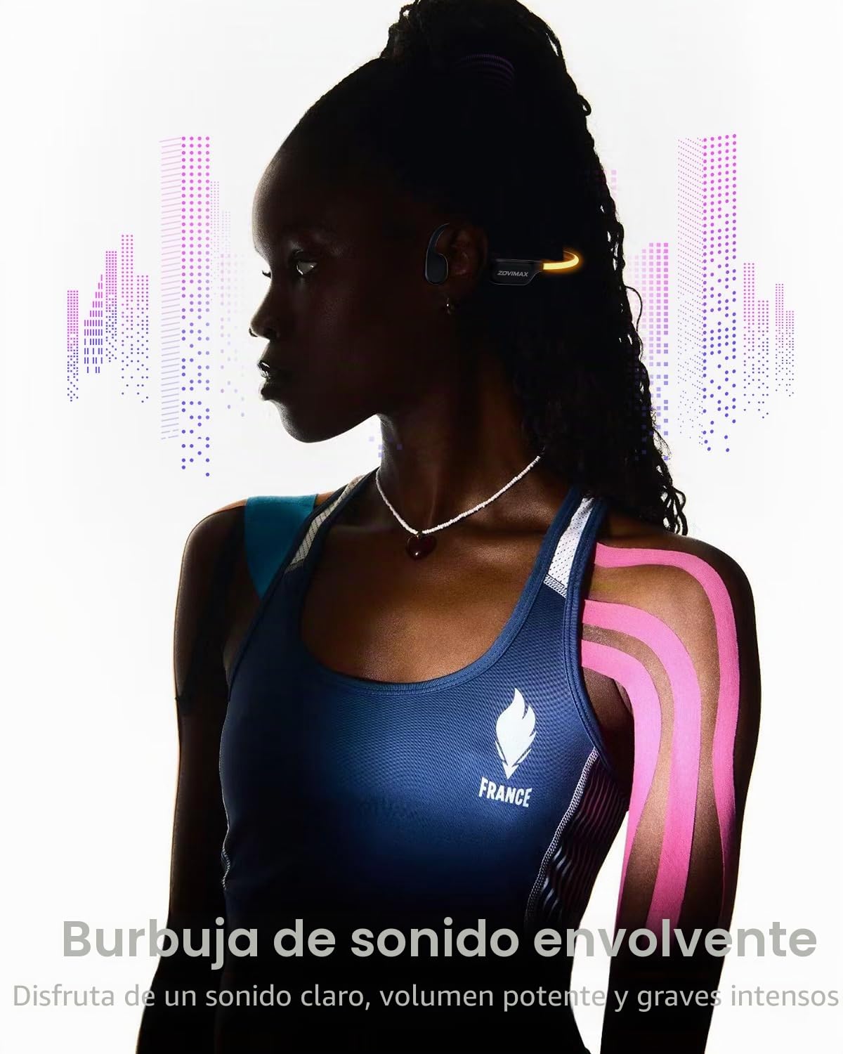 Auriculares Conducción Ósea Bluetooth 6.0, Auriculares Oreja Abierta con Luz LED de Seguridad, Micrófono Antiviento, IP7 Cascos Bluetooth, 10H Auriculares Deportivos para Running Ciclismo