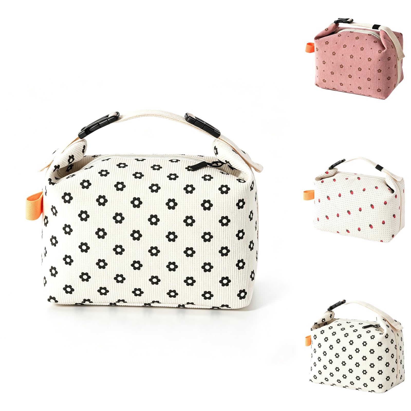 SUOXU Lunch Bag for Women Men,Cooler Bag for Work School Picnic, Reusable Insulated Lunch Box Bag, Waterproof and Oil-Proof Corduroy Tote Bag, Portable Picnic Bag Cool Bag-8L