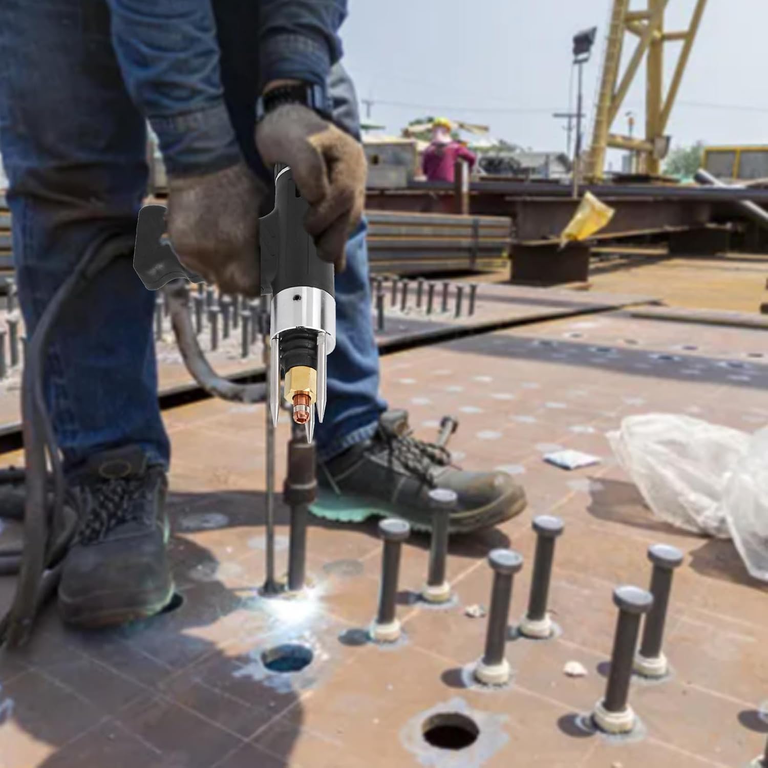 Capacitor Discharge (CD) Stud Welding Gun,Welding Gun Arc Welding Accessories Arc Welding Equipment Stud Welding Gun Spot Welding Torch with 6pcs M3 to M10 Collet