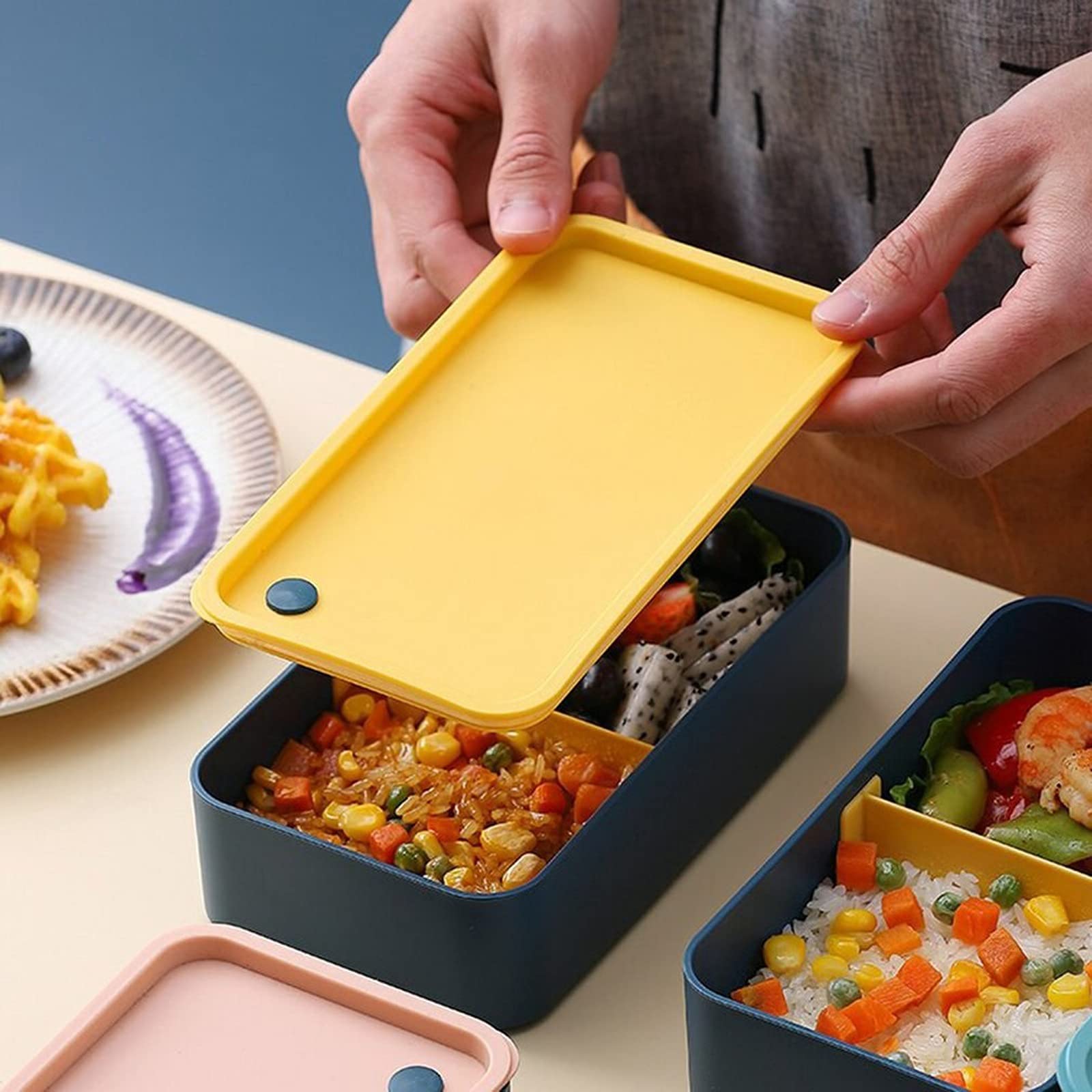 Portapranzo Portatile in Acciaio Inossidabile da 720 ml con Scomparti mobili - Ideale per la Scuola, Il microonde, Il bento, l'insalata, la Frutta e la conservazione degli Alimenti