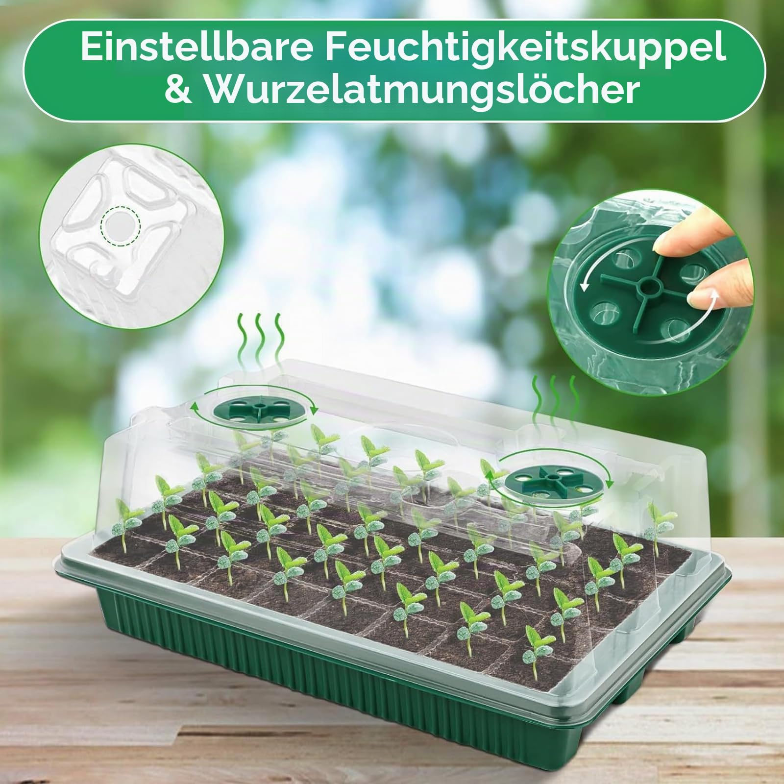 Gewächshaus, 3PCS Anzuchttöpfe Anzuchterde Gewächshaus Klein Anzuchtset Zimmergewächshaus 120 Zellen Anzucht Set Anzuchtkasten Mit Pflanzenlampe Für Pflanzenwachstumund Saatgutkeimung