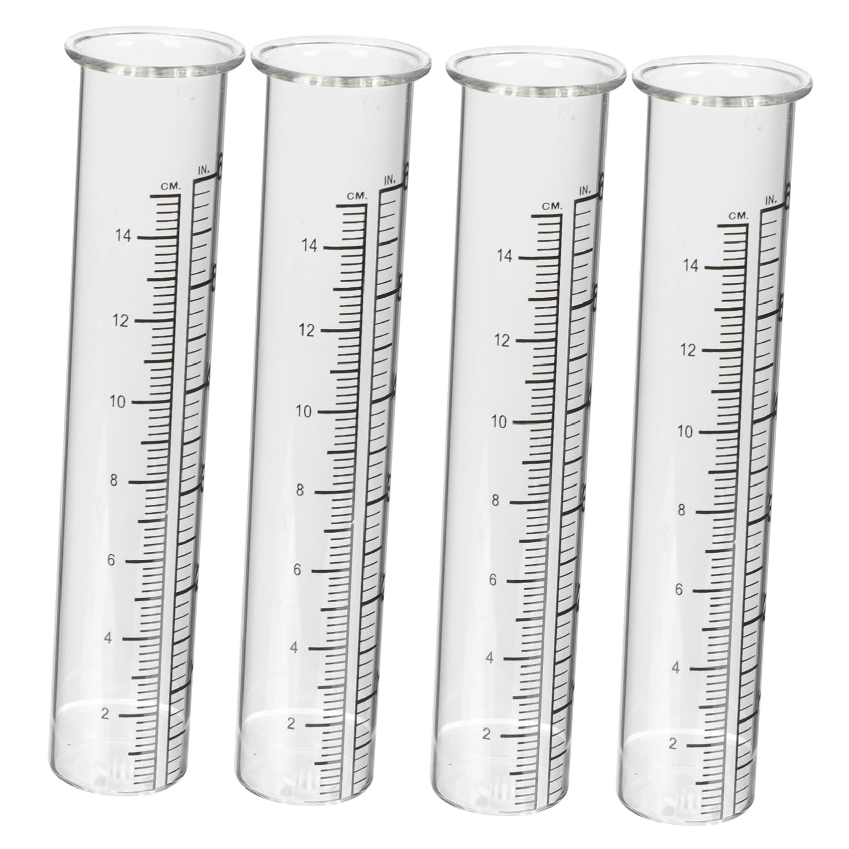 Mikikit 4pcs Test Tube Rain Gauge Measuring Outdoors Tubes Cylinder Clear Container Measure Large Rain Gauge Outdoor Unbreakable Rainfall Gauge Rain Meter Rain Gauge Test Tube Glass