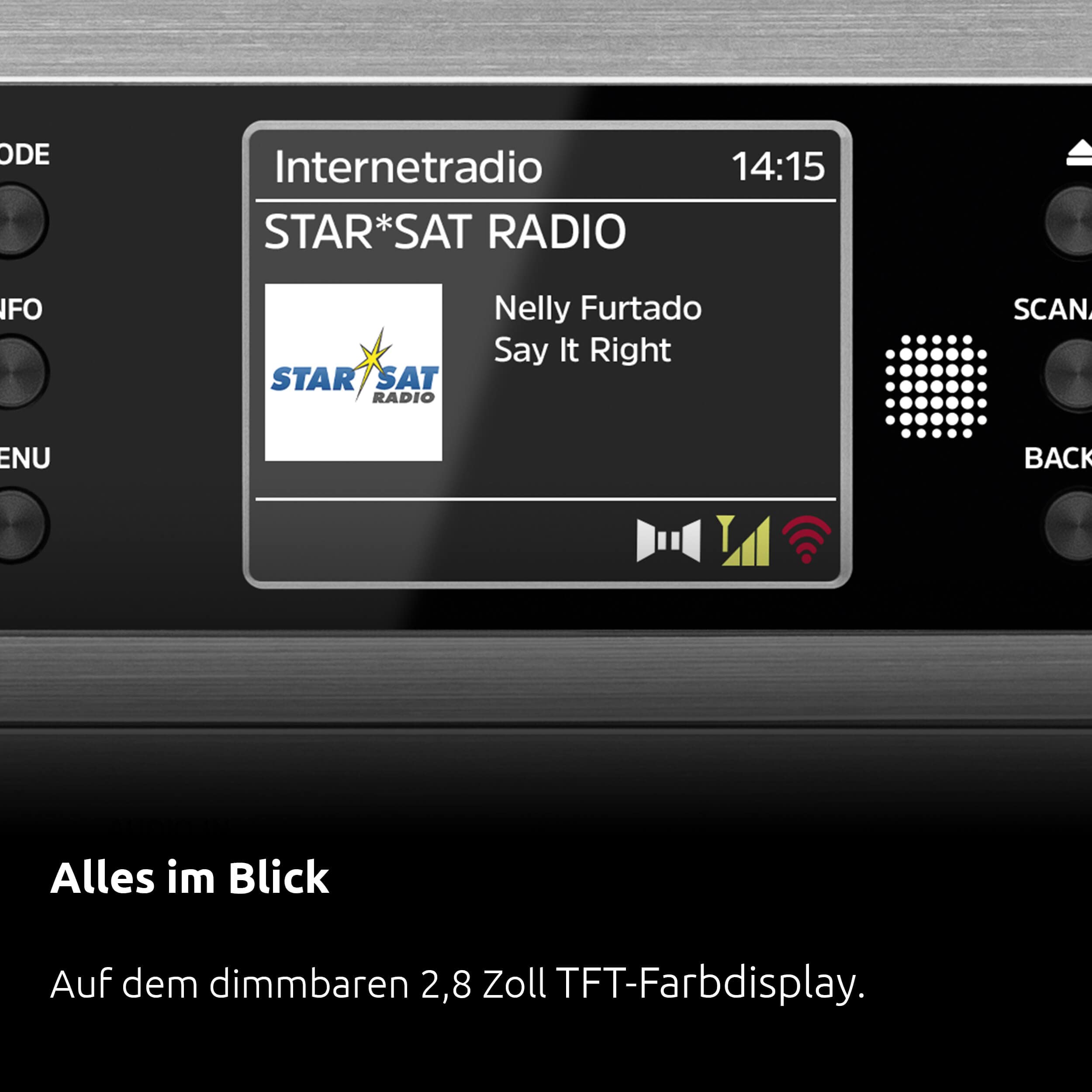 TechniSat VIOLA 710 CD IR - kompakte Hi-Fi-Anlage (Internetradio, DAB+, UKW, CD-Player, Bluetooth, 2x 20 Watt RMS Stereo-Boxen, Kopfhöreranschluss, Wecker, Sleeptimer, Kompaktanlage, Fernbedienung)